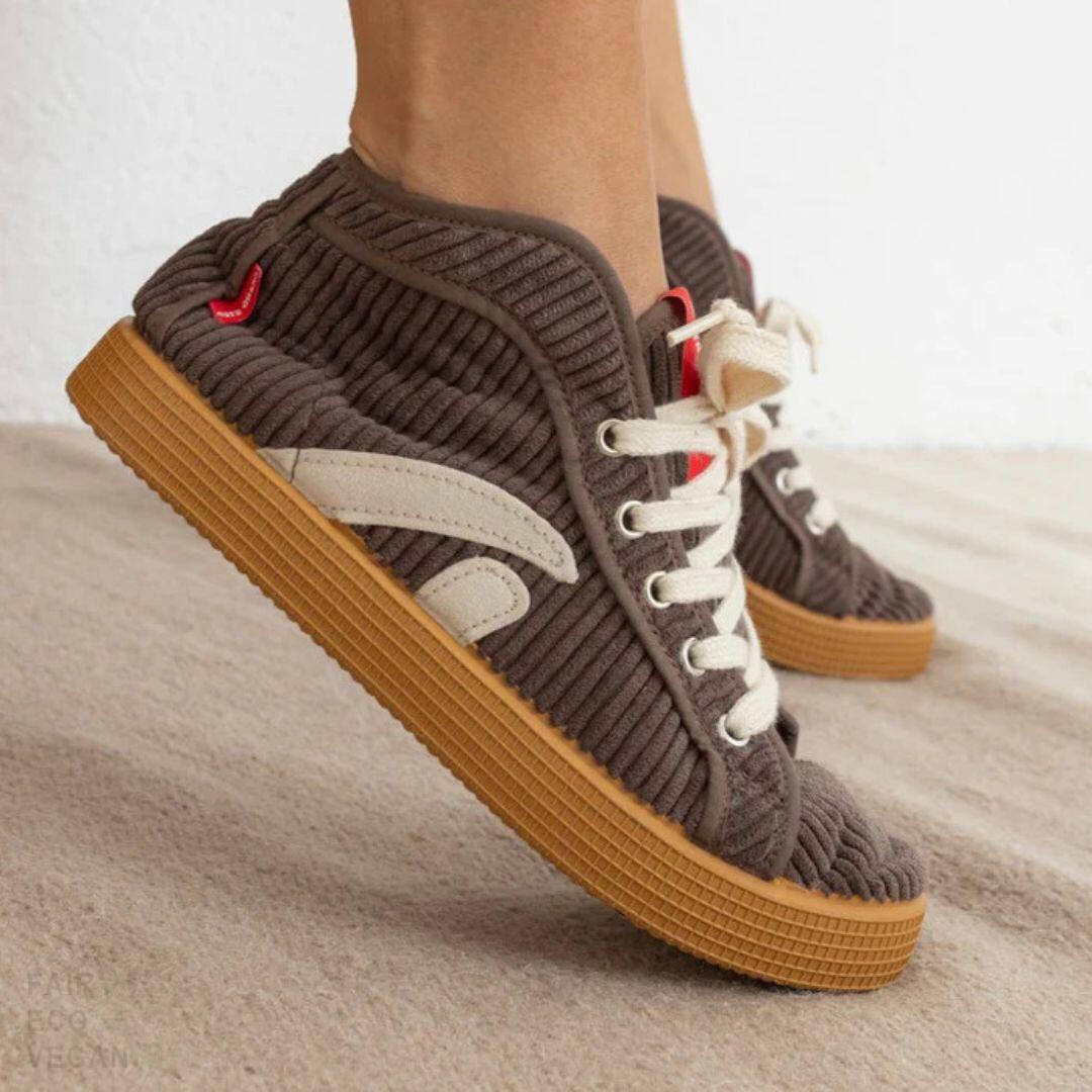Grand Step Shoes Taylor High Top Sneaker Cord coffee 37