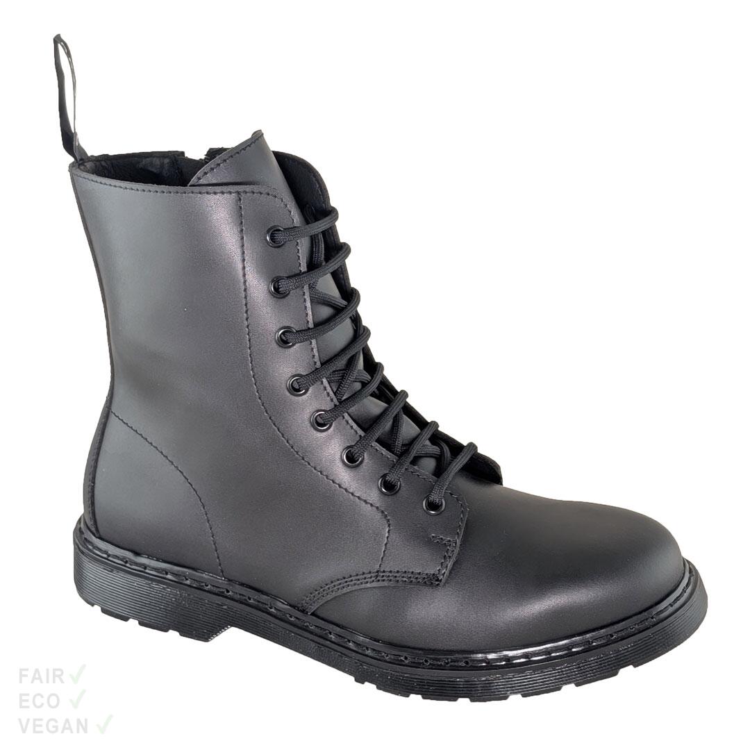 Shoezuu 8 Eye UK Zip-Boots black mono