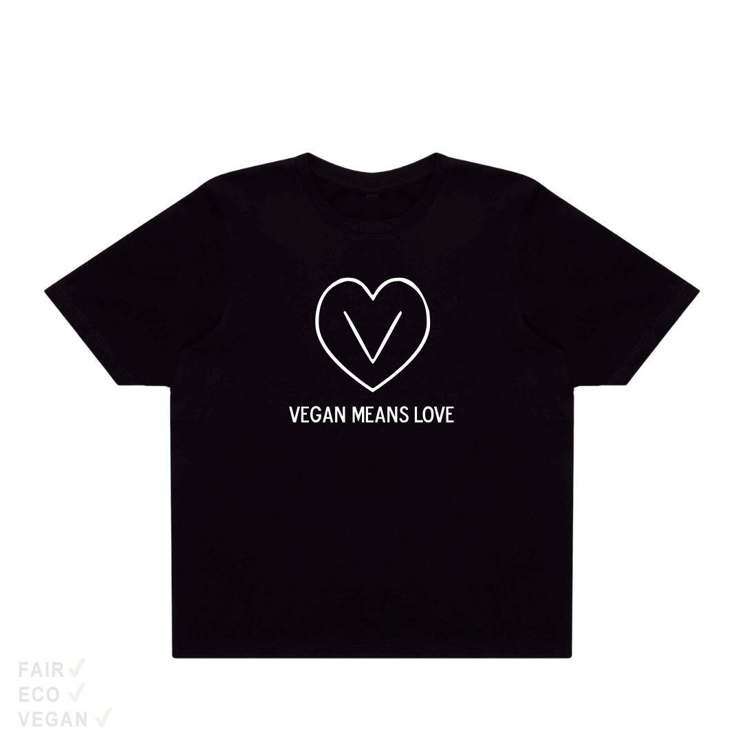 T-Shirt Boxy Vegan means love