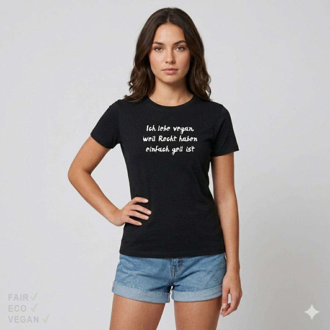 T-Shirt Interlock Ich lebe vegan...