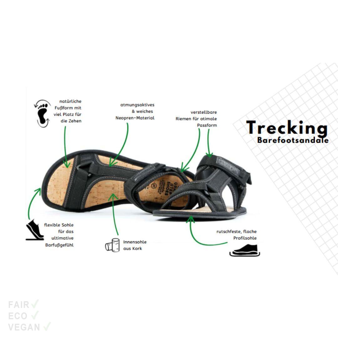Grand Step Shoes Barfuß Sandalen Trekking schwarz 37