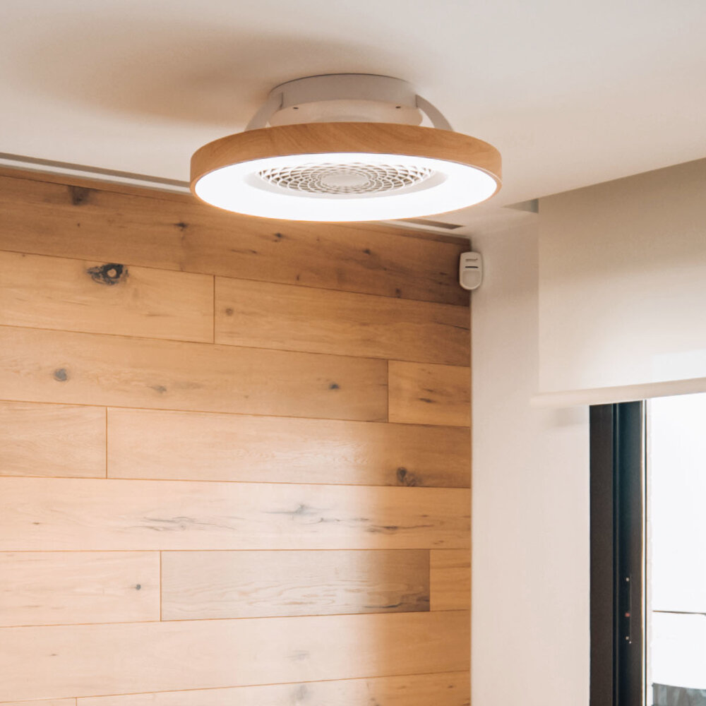 Mantra Tibet Deckenventilator LED Fernbedienung dimmbar holz weiß