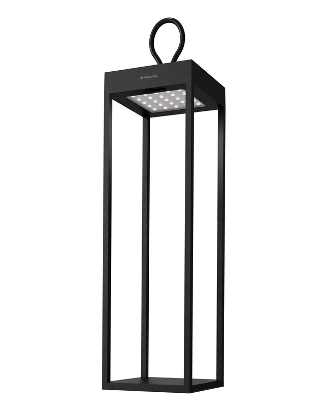 Musterring Grace Akku Laterne LED schwarz 50cm 2,2W IP65