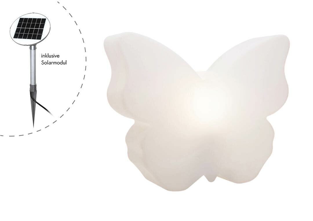 8 seasons design Motivleuchte Shining Butterfly Solar 40 cm weiß