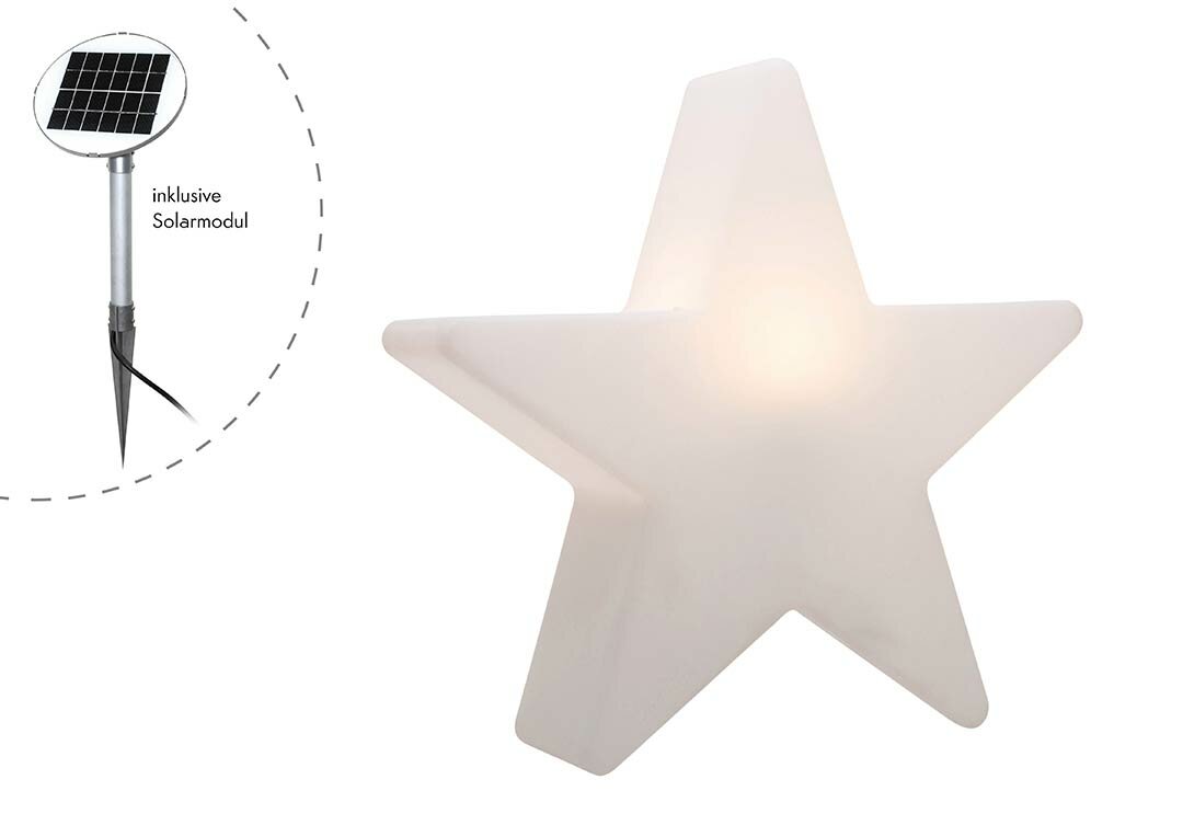 8 seasons design Motivleuchte Shining Star Solar 100 cm weiß
