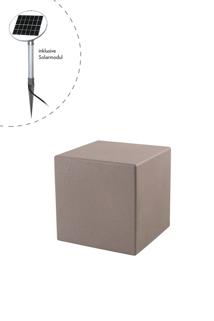 8 seasons design Leuchtwürfel Shining Cube Solar 33 cm taupe