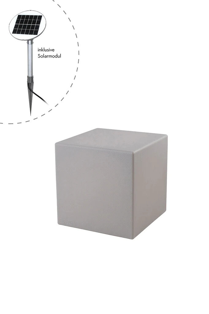 8 seasons design Leuchtwürfel Shining Cube Solar 33 cm grau