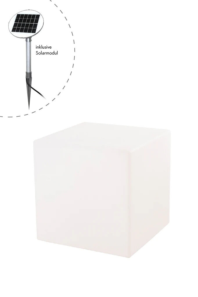 8 seasons design Leuchtwürfel Shining Cube Solar 43 cm weiß