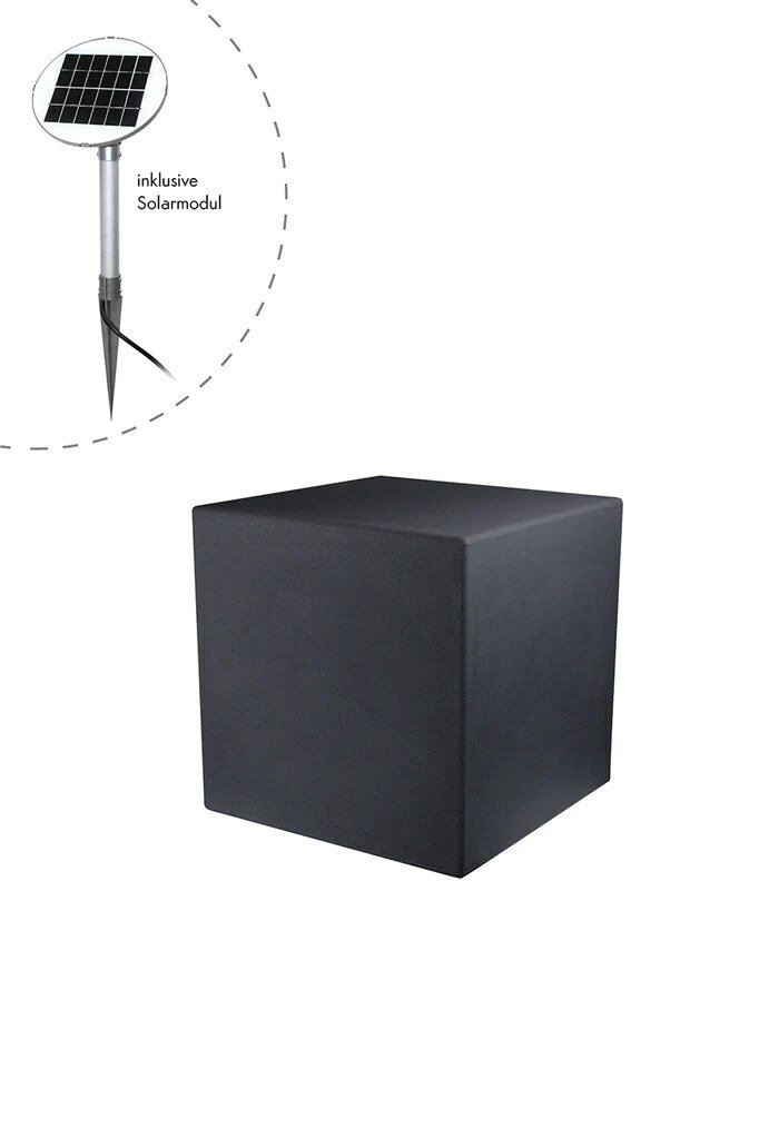 8 seasons design Leuchtwürfel Shining Cube Solar 43 cm anthrazit