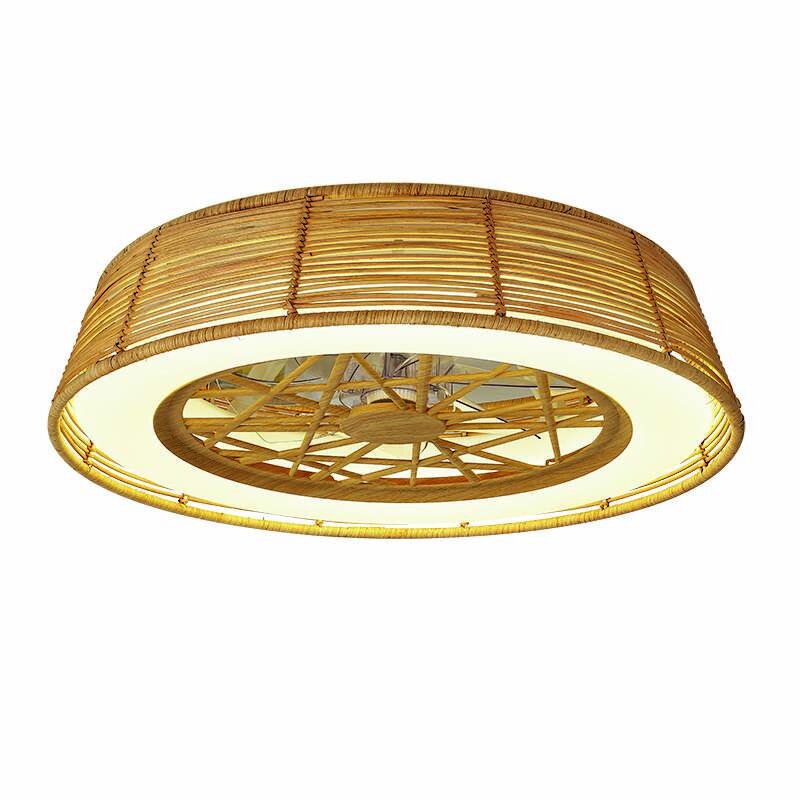 Mantra Indonesia Deckenventilator LED rattan weiß dimmbar Fernbedienung