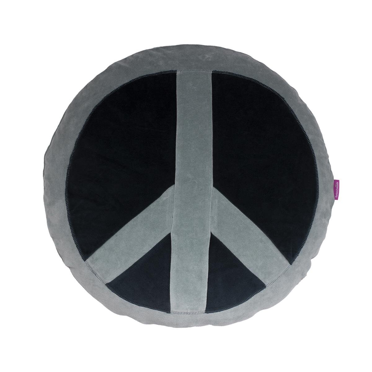 Peace Kissen rund komplett pine-black forest von farbenfreunde