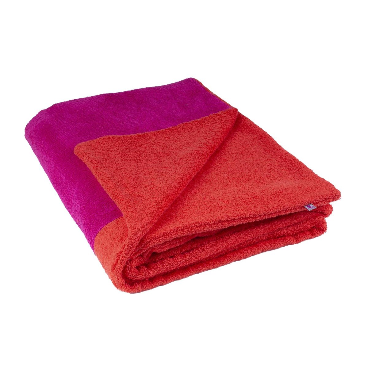 Fresh Luxury Beach Plaid 105x150cm fuchsia/blutorange von farbenfreunde