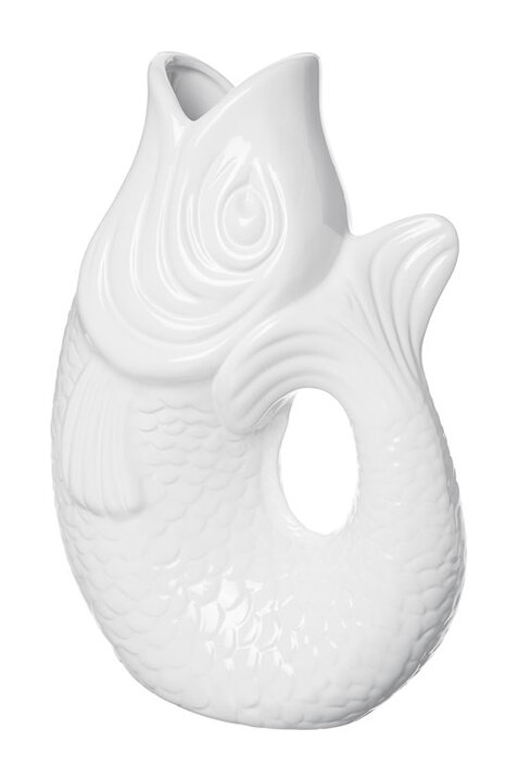 Monsieur Carafon Fisch Vase L Weiß 2,7 LITER