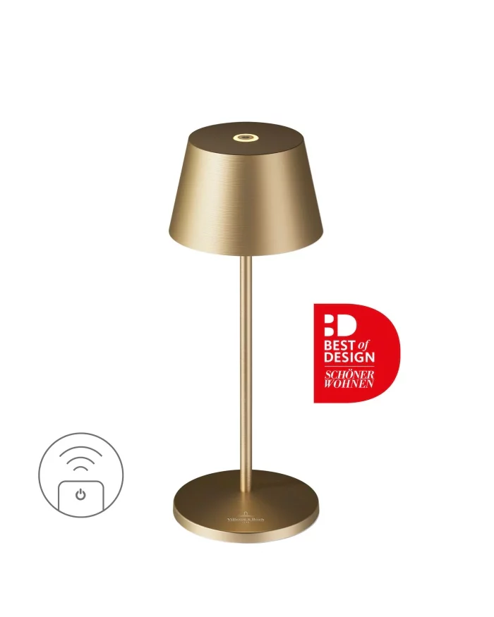 Villeroy & Boch Seoul Micro RC gold gebürstet Akku Tischleuchte