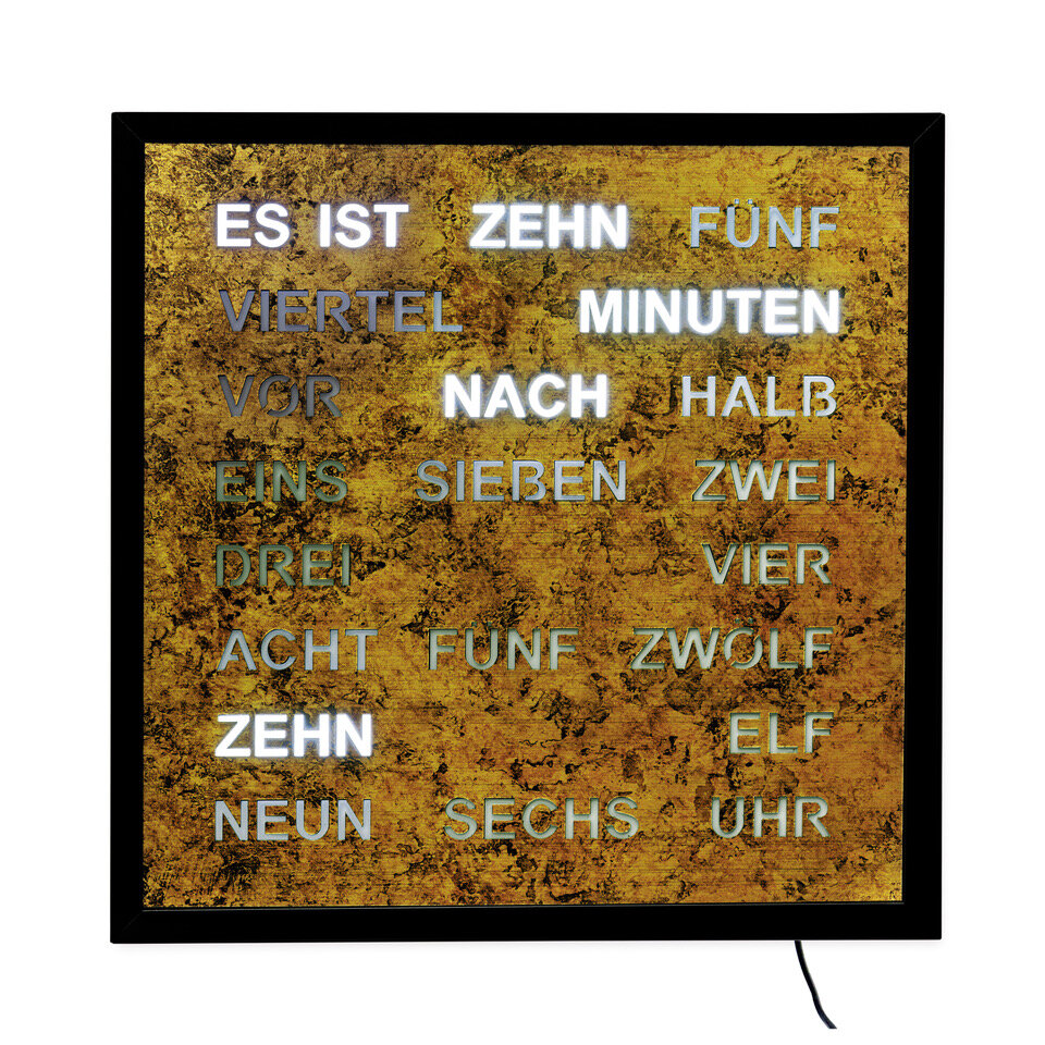 Intertime Wort-Uhr Word 40 wurzeldekor gold