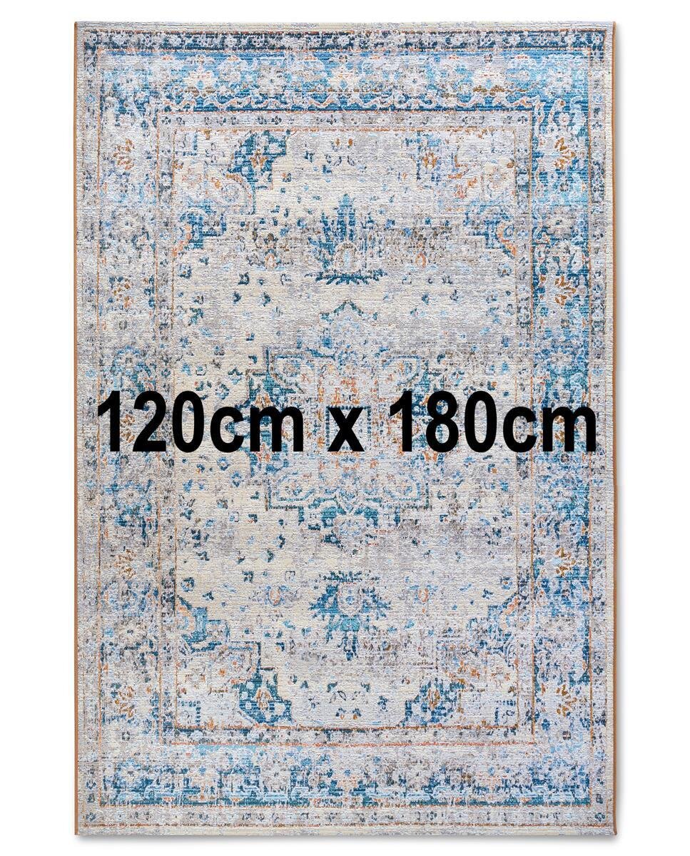 Villeroy & Boch In- & Outdoor Teppich Rene Creme Blau 120cm x 180cm