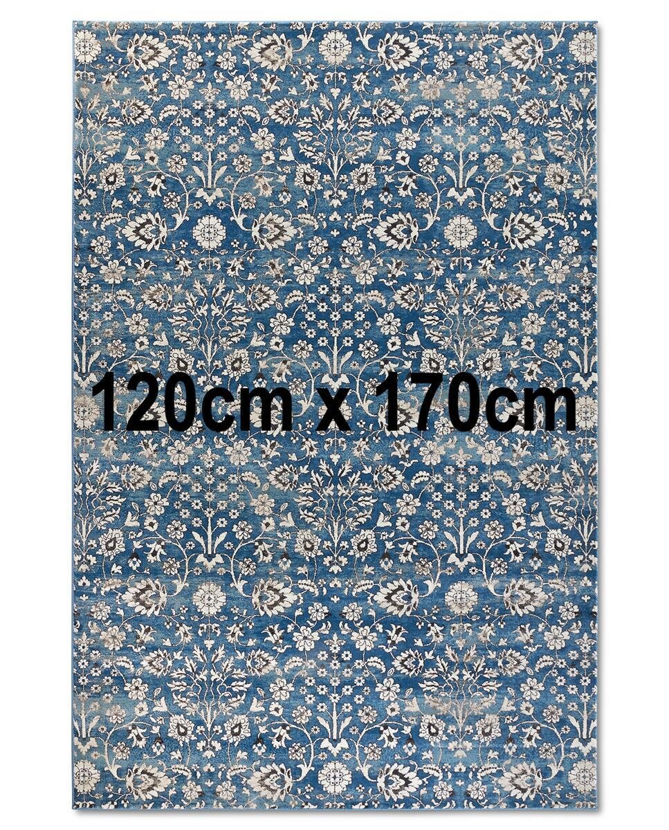 Villeroy & Boch Kurzflor Teppich Ernest Blau Creme 120cm x 170cm