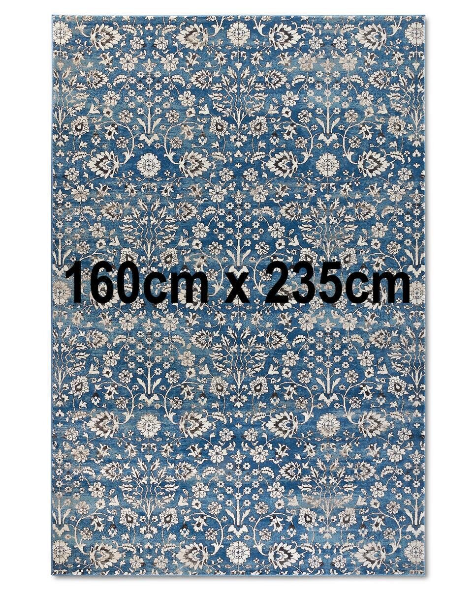 Villeroy & Boch Kurzflor Teppich Ernest Blau Creme 160cm x 235cm