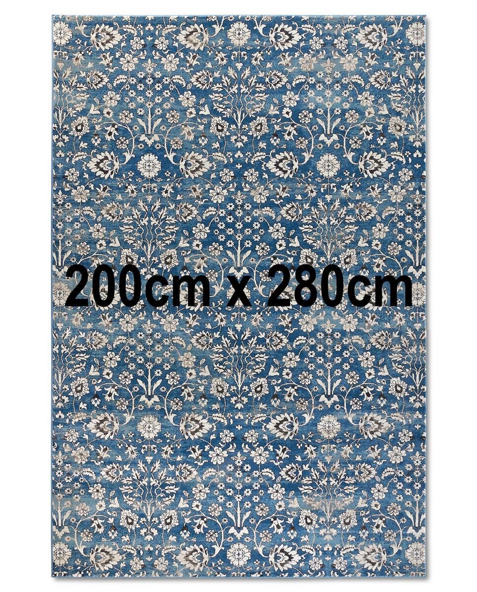 Villeroy & Boch Kurzflor Teppich Ernest Blau Creme 200cm x 280cm