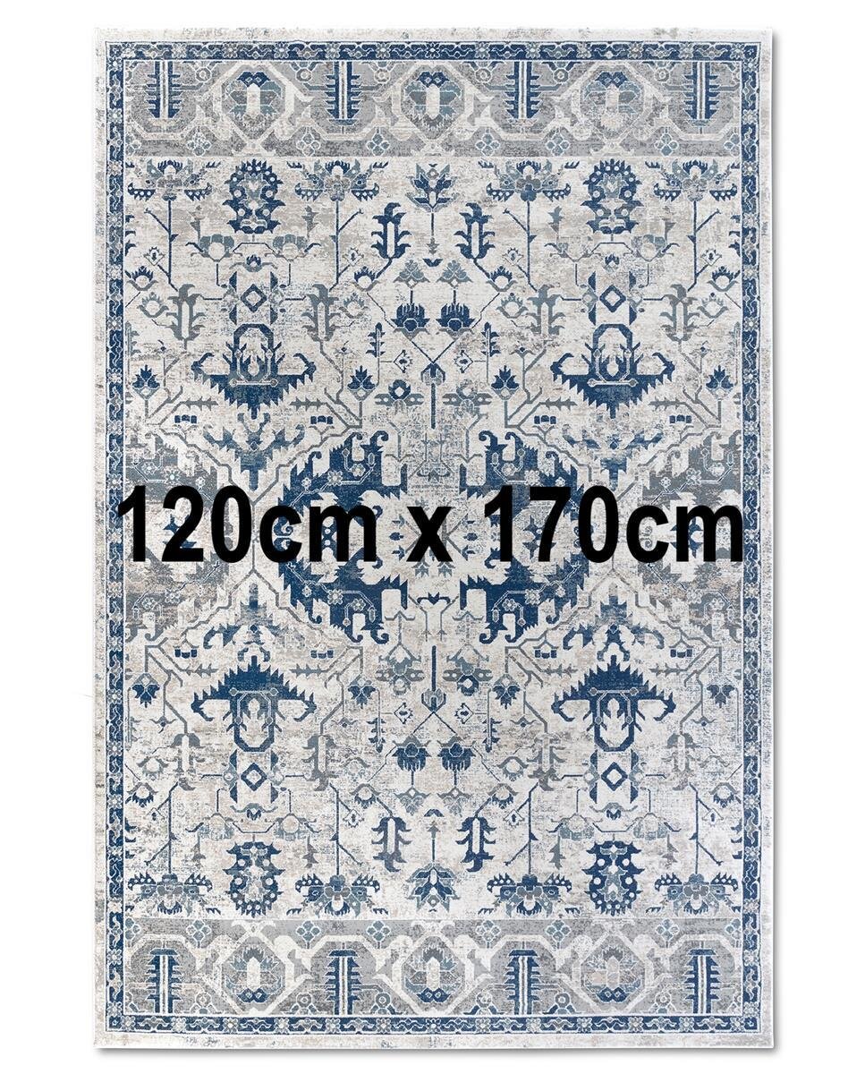 Villeroy & Boch Kurzflor Teppich Emmanuel Creme Blau 120cm x 170cm