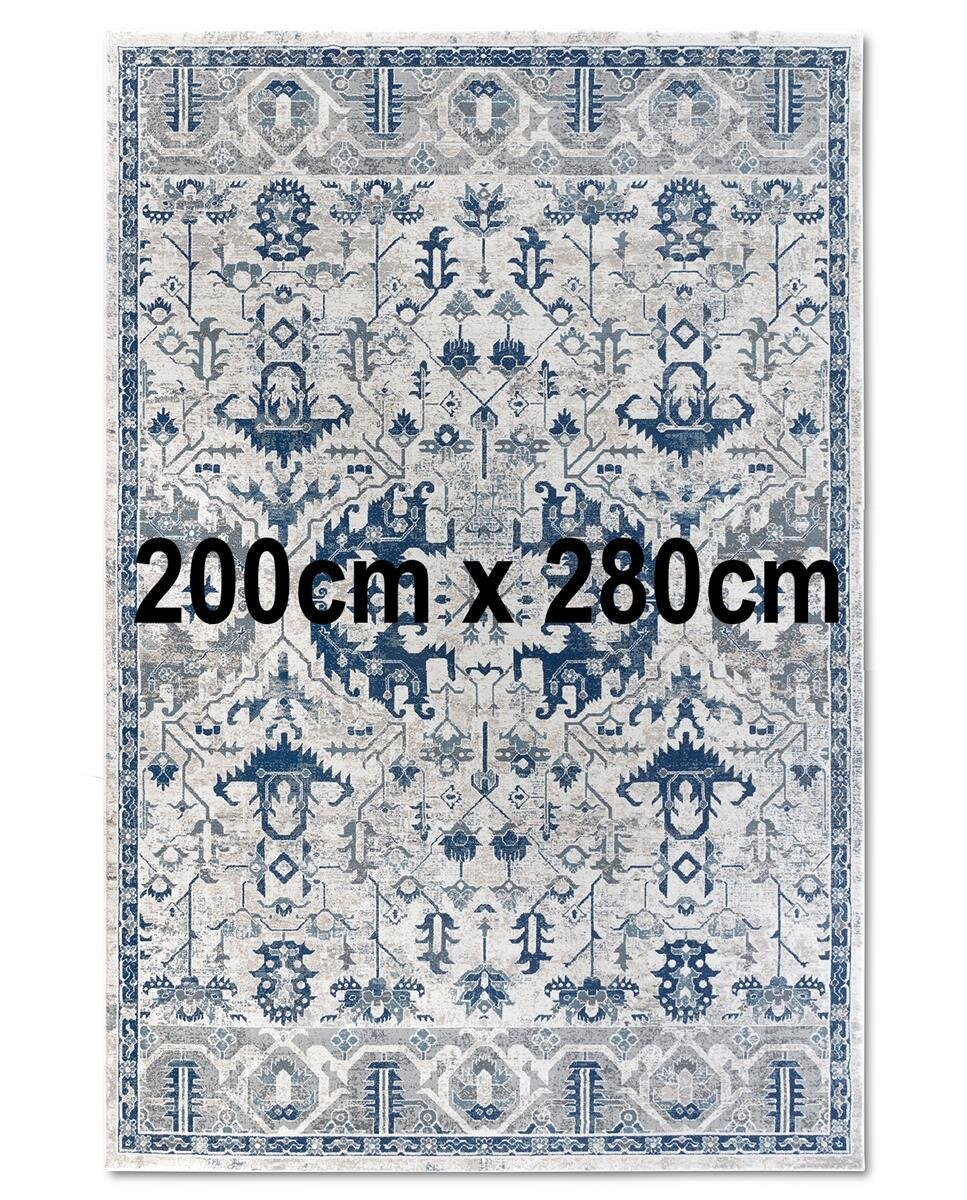 Villeroy & Boch Kurzflor Teppich Emmanuel Creme Blau 200cm x 280cm