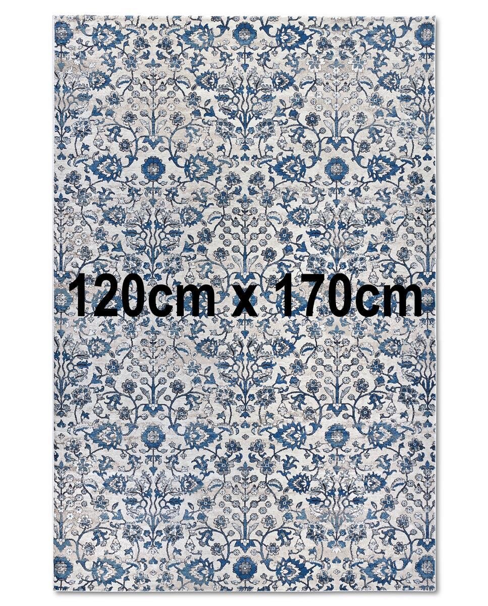 Villeroy & Boch Kurzflor Teppich Ernest Creme Blau 120cm x 170cm