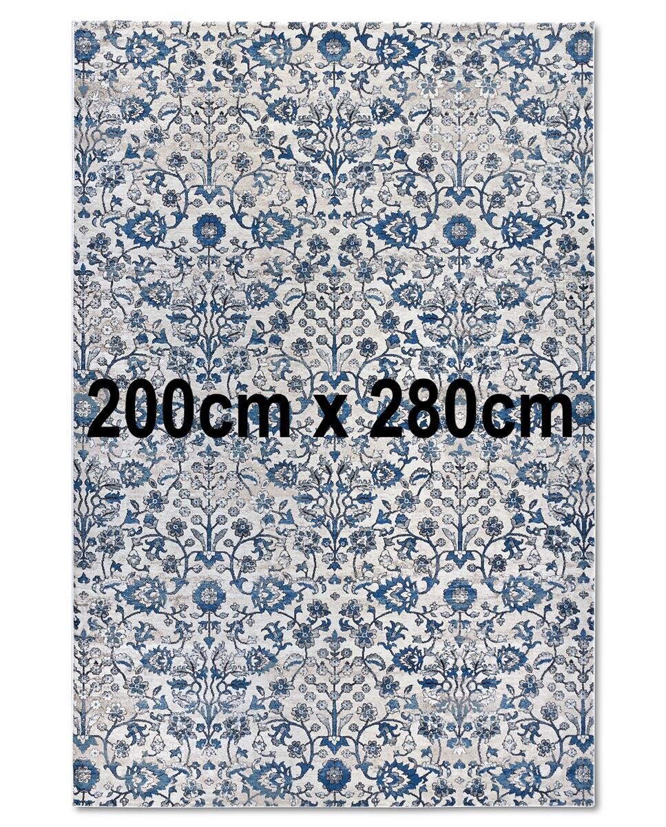 Villeroy & Boch Kurzflor Teppich Ernest Creme Blau 200cm x 280cm