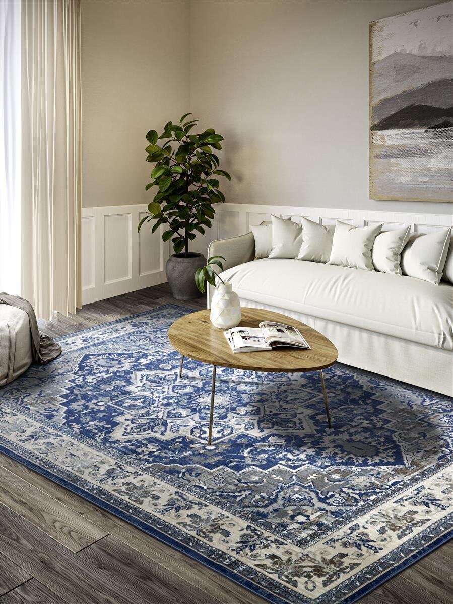 Villeroy & Boch Kurzflor Teppich Jehanne Blau Creme