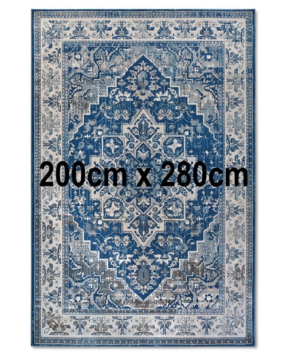 Villeroy & Boch Kurzflor Teppich Jehanne Blau Creme 200cm x 280cm