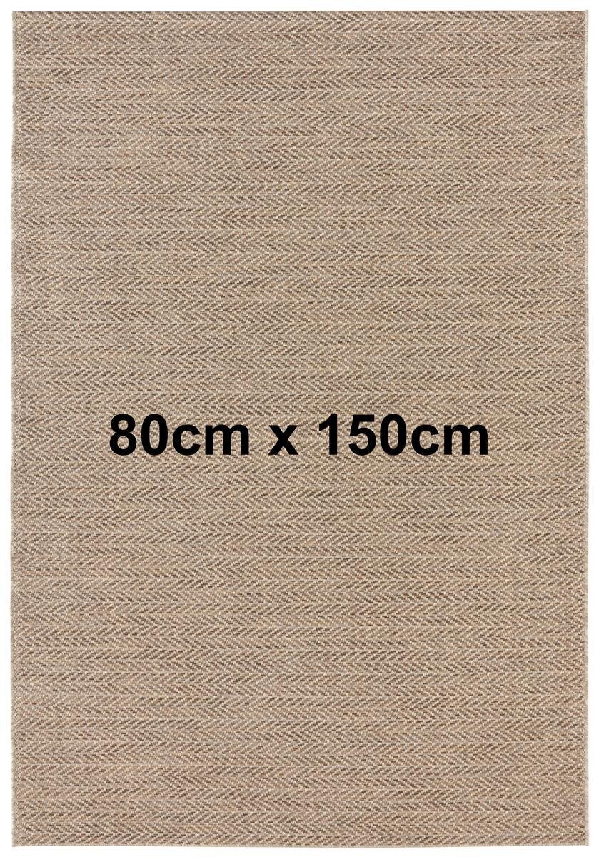 Elle Decoration In- & Outdoor Teppich Caen Natur Braun 80cm x 150cm