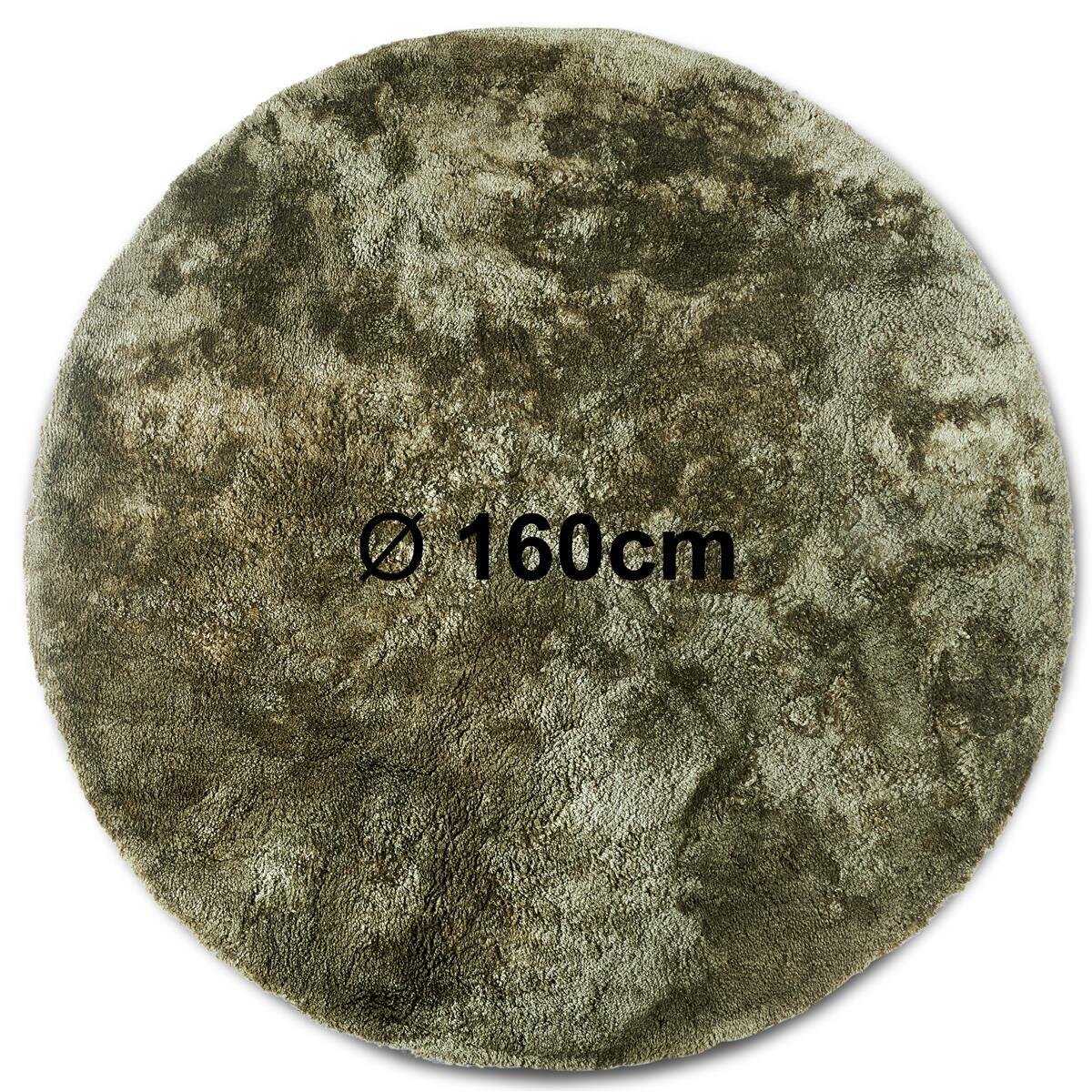 Elle Decoration Cosy Hochflor Teppich Calida Dschungelgrün Rund Ø 160cm