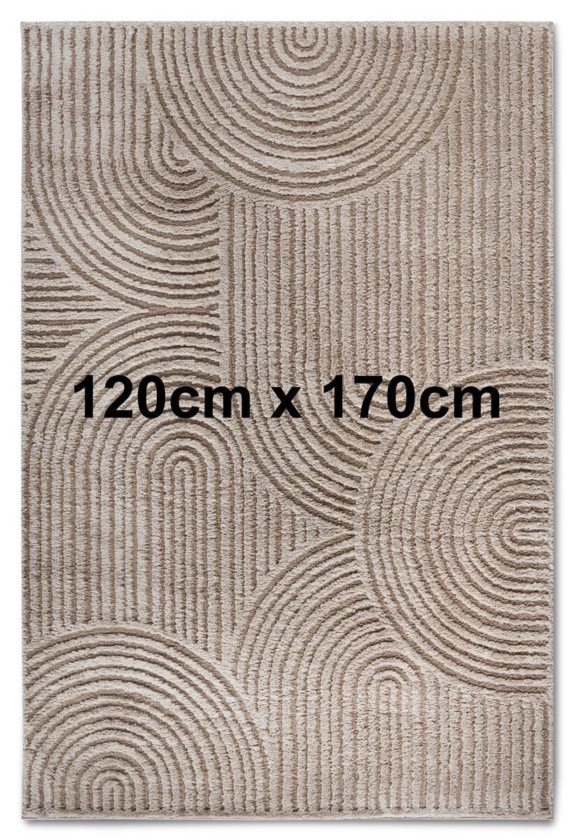 Elle Decoration Gallery Hochflor Teppich Chappe Beige 120cm x 170cm