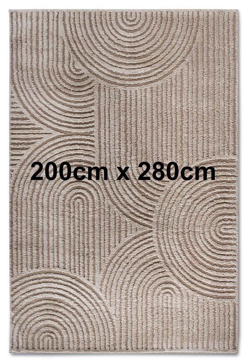 Elle Decoration Gallery Hochflor Teppich Chappe Beige 200cm x 280cm