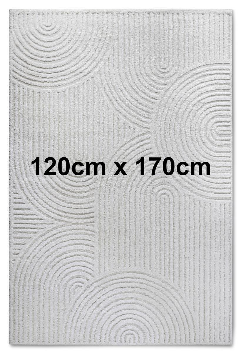 Elle Decoration Gallery Hochflor Teppich Chappe Cremeweiß 120cm x 170cm