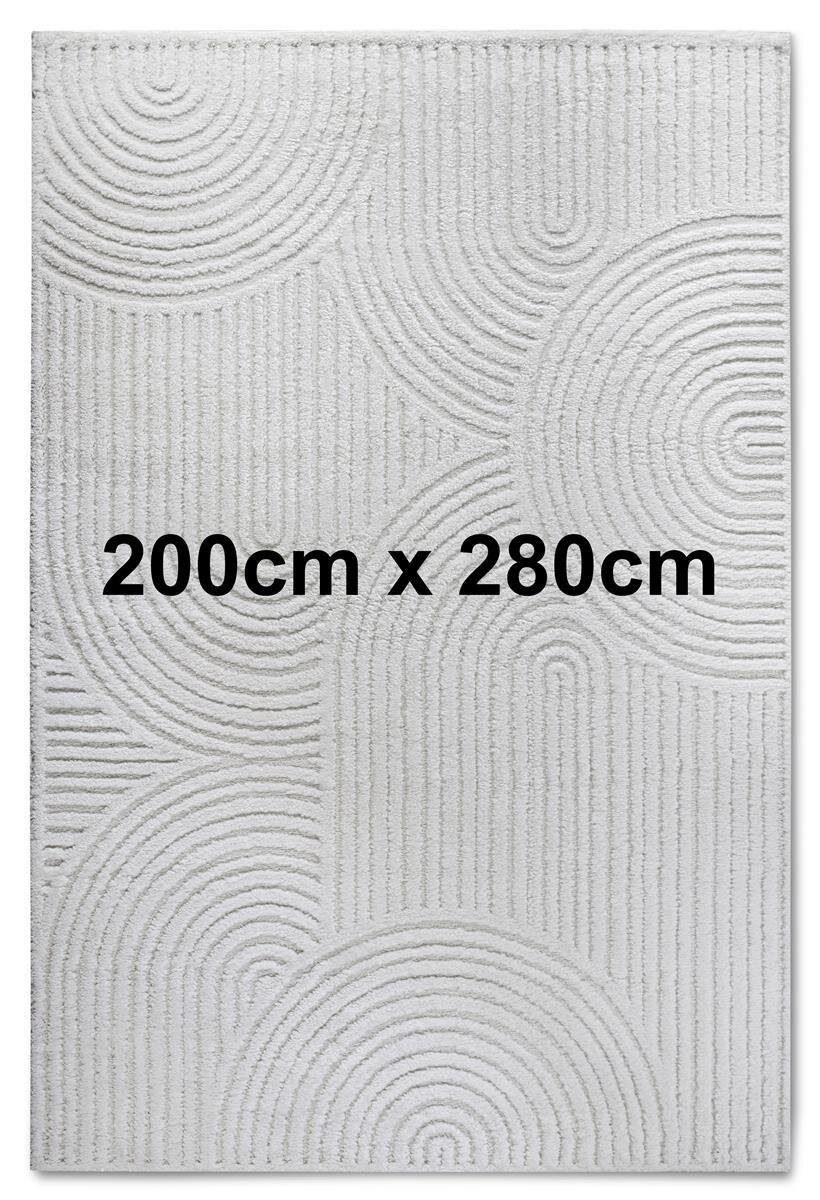 Elle Decoration Gallery Hochflor Teppich Chappe Cremeweiß 200cm x 280cm