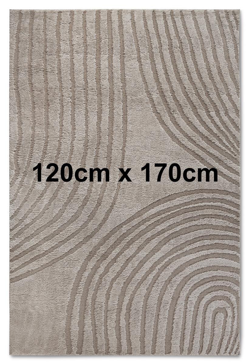 Elle Decoration Gallery Hochflor Teppich Pigment Beige 120cm x 170cm