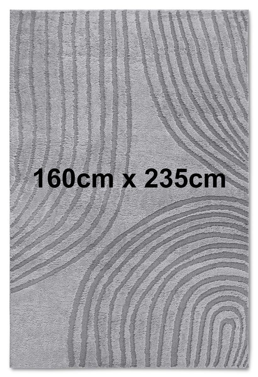 Elle Decoration Gallery Hochflor Teppich Pigment Hellgrau 160cm x 235cm