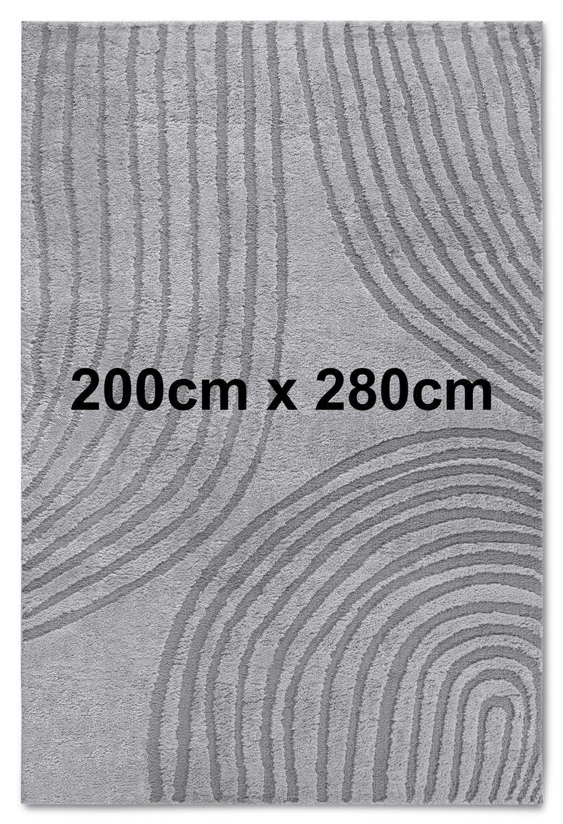 Elle Decoration Gallery Hochflor Teppich Pigment Hellgrau 200cm x 280cm