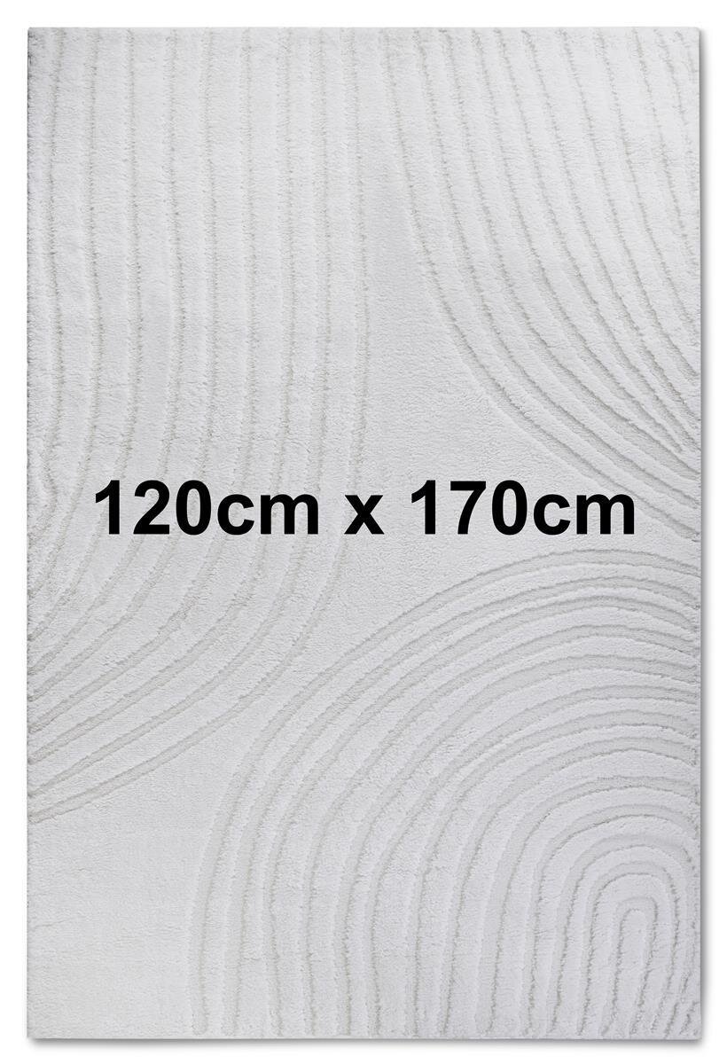 Elle Decoration Gallery Hochflor Teppich Pigment Cremweiß 120cm x 170cm