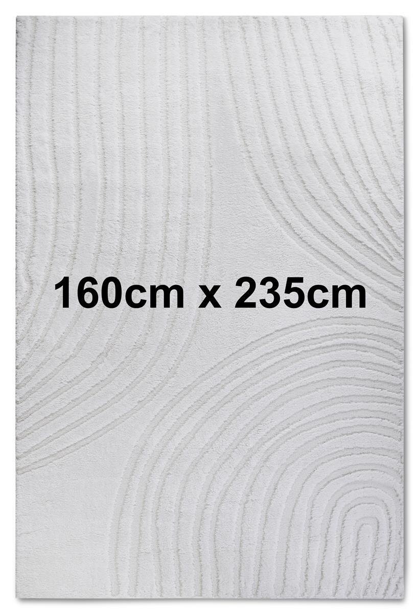 Elle Decoration Gallery Hochflor Teppich Pigment Cremweiß 160cm x 235cm