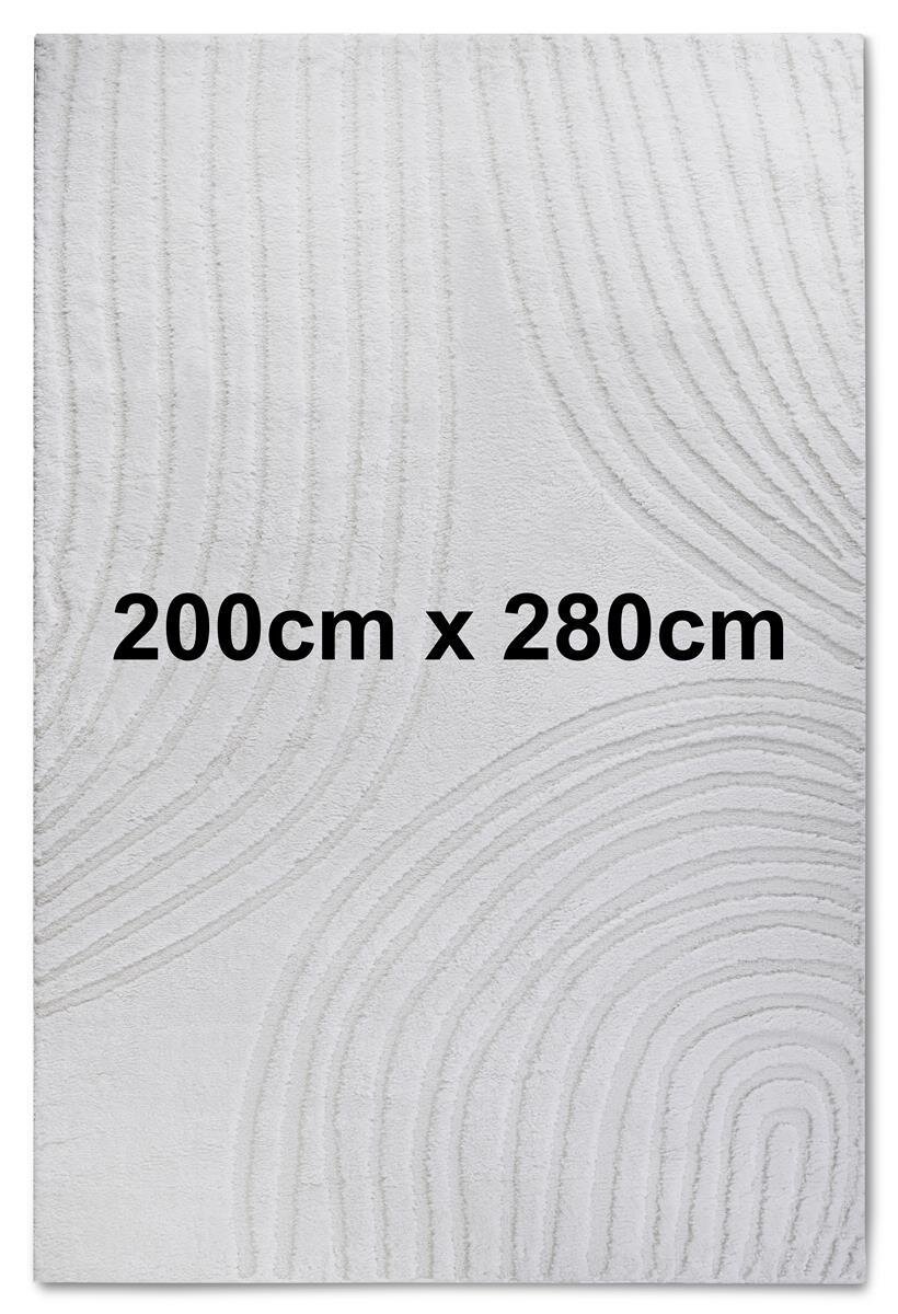 Elle Decoration Gallery Hochflor Teppich Pigment Cremweiß 200cm x 280cm