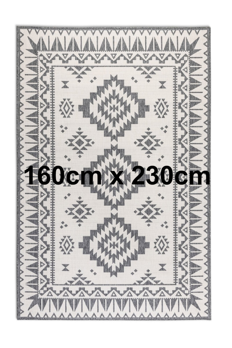 Elle Decoration Gemini In- und Outdoor Wendeteppich Dynamic Silber 160cm x 230cm