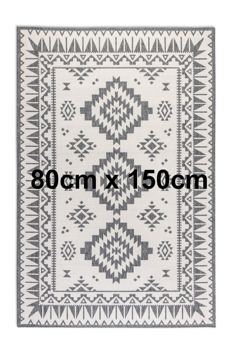 Elle Decoration Gemini In- und Outdoor Wendeteppich Dynamic Silber 80cm x 150cm