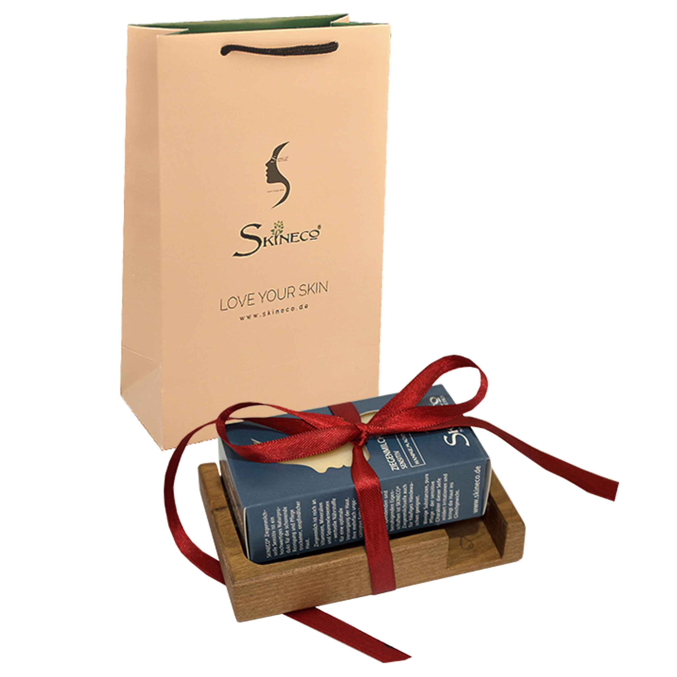 Naturseife Starter Set – Seifenschale aus Holz und eine Naturseife Ihrer Wahl
