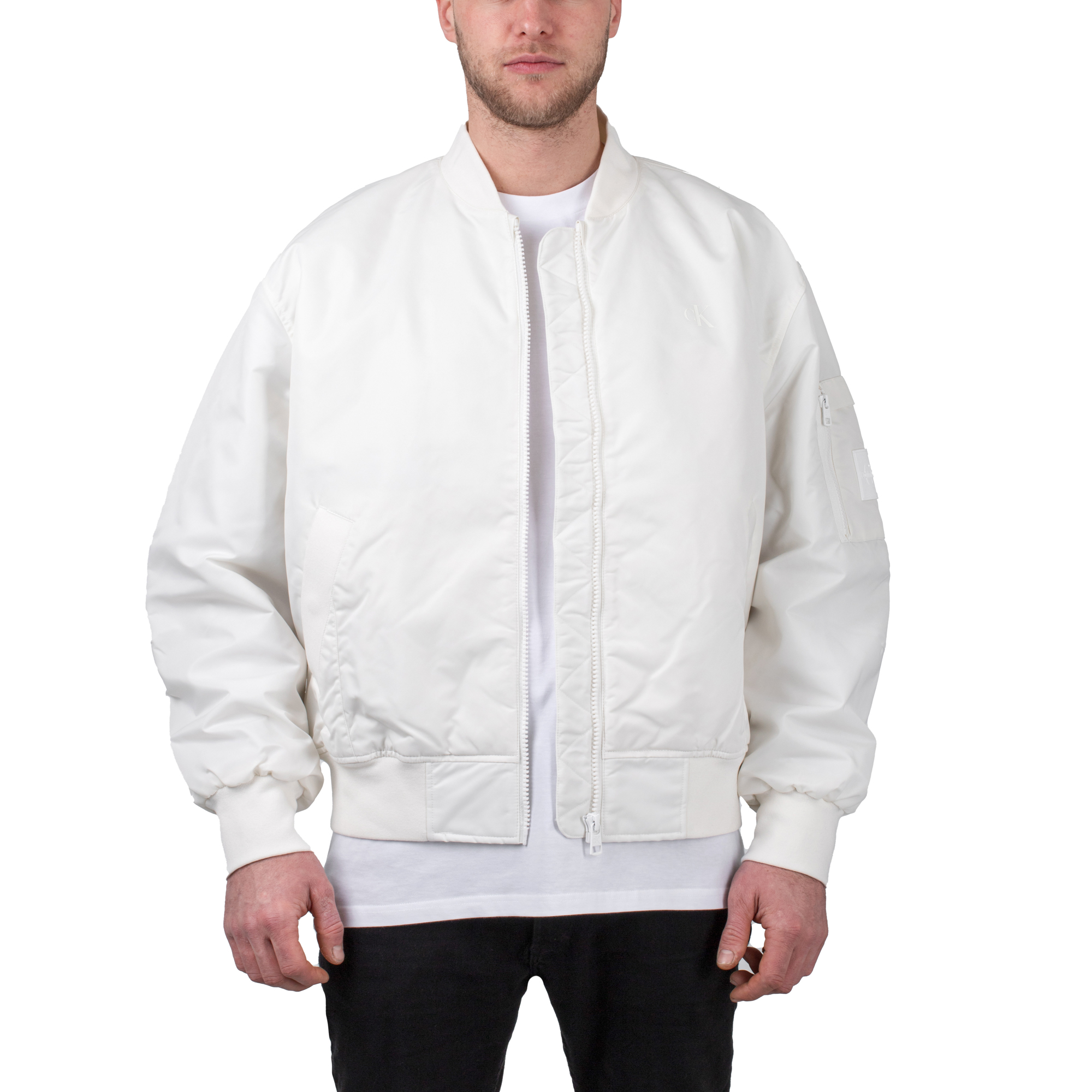 Calvin Klein Badge Sleeve Pocket Bomber Jacket