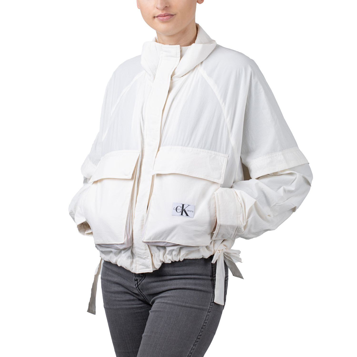 Calvin Klein Gathered Hem Utility Jacket
