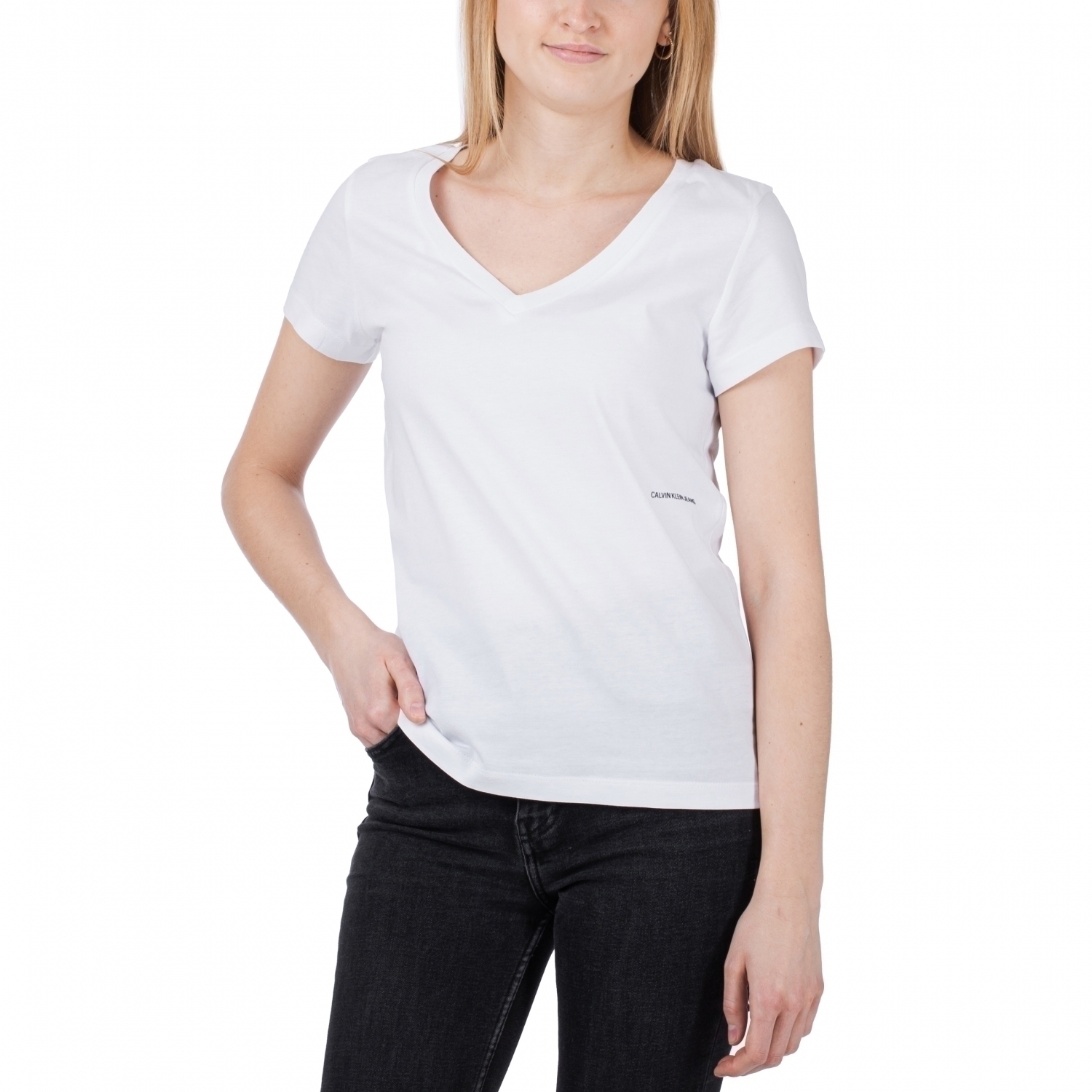 Calvin Klein Micro Branding V-Neck Tee
