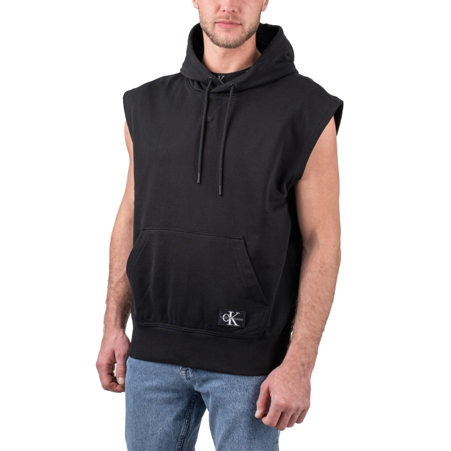 Calvin Klein Monogram Hoodie Badge Sleeveless Hoodie
