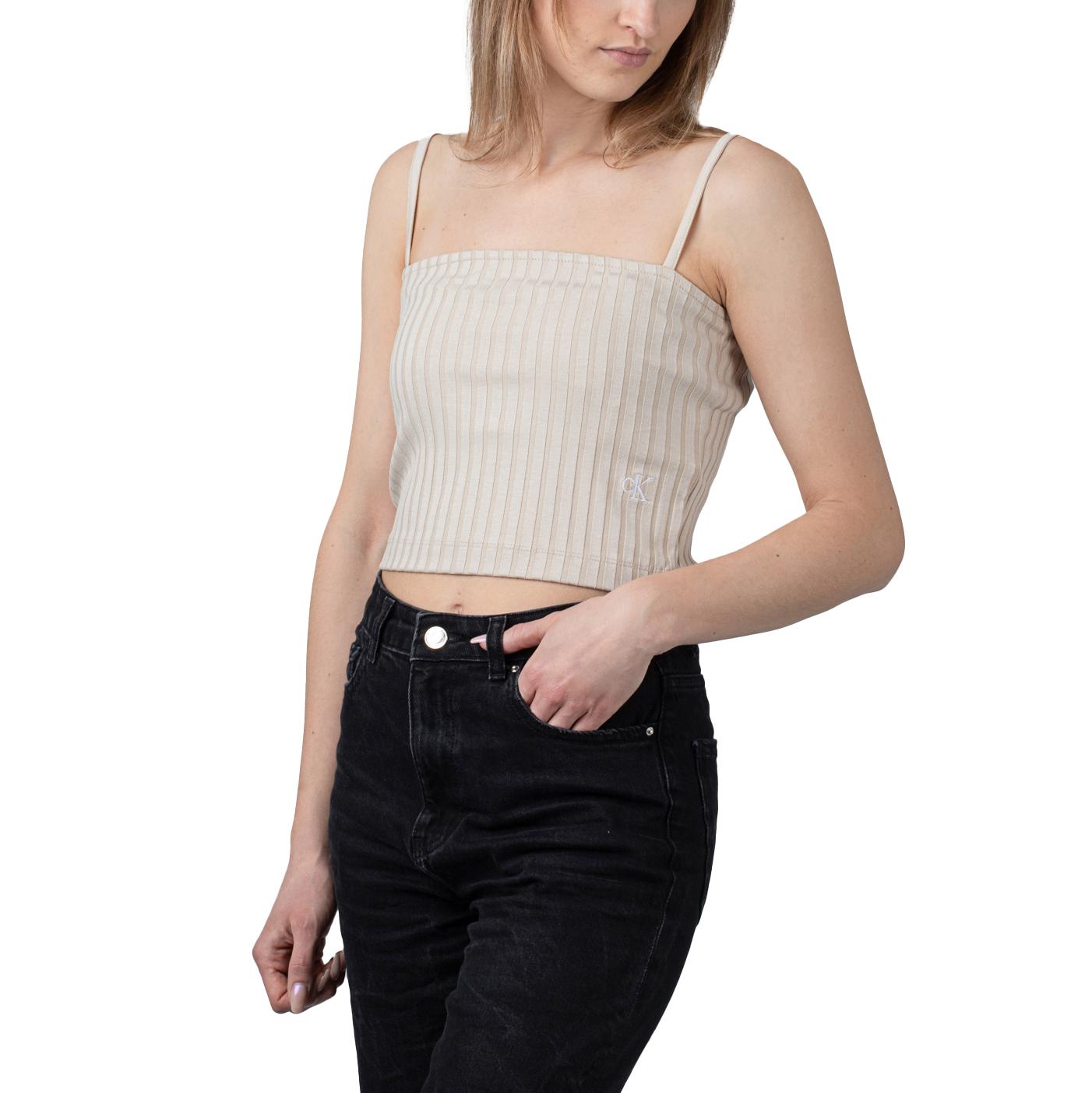 Calvin Klein Rib Cropped Strappy Top
