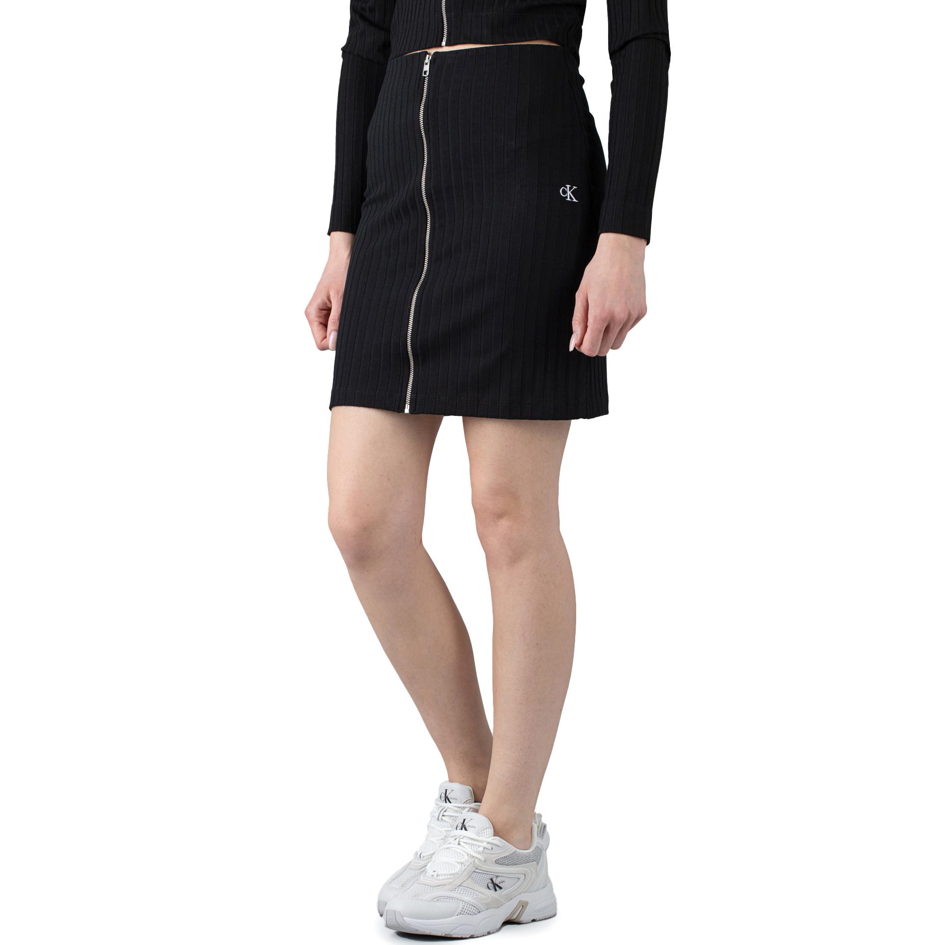 Calvin Klein Zipper Elonongated Rib Skirt